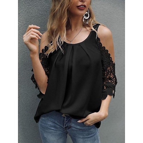 

Shirt Shirt Eyelet top White Black Blue S