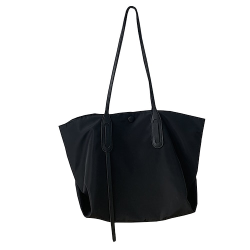 

Canvas Bag Tote Canvas Shopping Daily Black khaki