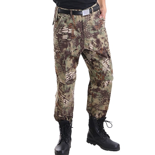 

Men's Work Pants Hiking Cargo Pants Tactical Pants 6 Pockets Military Camo Outdoor Ripstop Quick Dry Breathable Multi Pockets Pants / Trousers Bottoms ArmyGreen CP camouflage Sand python pattern