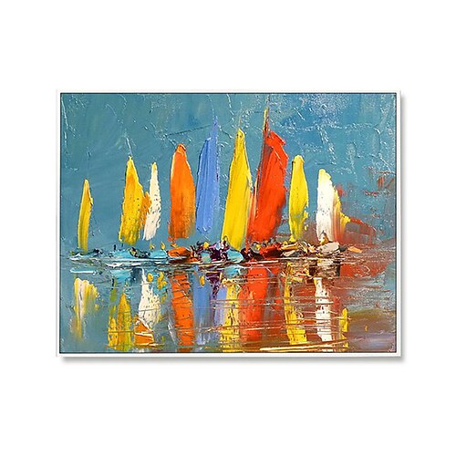

Oil Painting Handmade Hand Painted Wall Art Landscape Boat Abstract Home Decoration Decor Stretched Frame Ready to Hang