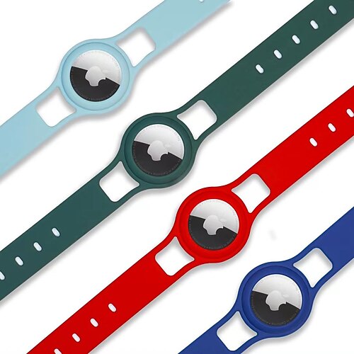 

Liquid Silicone Case for Apple Airtags Wristband Watch Anti-lost Device Tracker Locator Protective Cover for AirTag Pet Finder Accessory