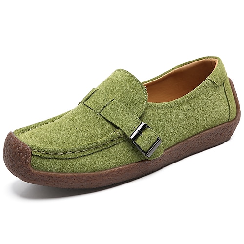 

Women's Loafers & Slip-Ons Loafers Work Daily Flat Heel Round Toe Suede Loafer Solid Colored Almond Black Green