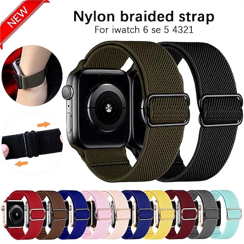 

1 pcs Smart Watch Band for Apple iWatch Series 7 / SE / 6/5/4/3/2/1 Nylon Smartwatch Strap Soft Breathable Braided Sport Band Replacement Wristband