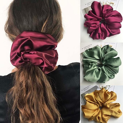 

3 Pcs/set Styles Oversized Scrunchies Large Rubber Hair Ties Elastic Hair Bands Girs Ponytail Holders Smooth Satin Scrunchie Women Hair Accessories