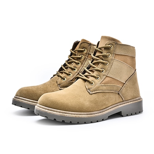 

Men's Boots Combat Boots Desert Boots Martin Boots Work Boots Vintage Casual Classic Outdoor Daily Trail Running Shoes PU Synthetics Warm Non-slipping Height-increasing Booties / Ankle Boots Camel