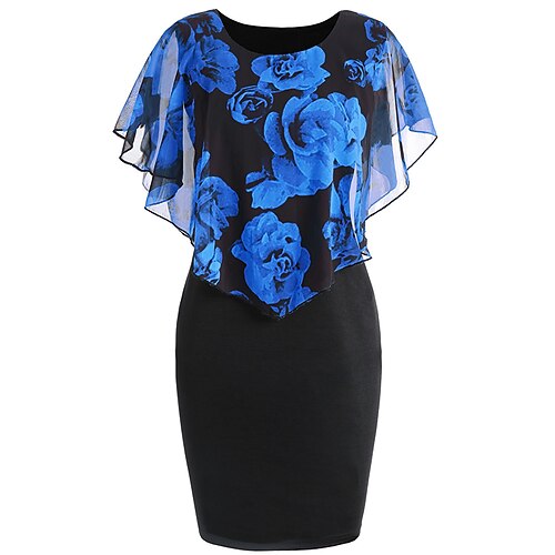 

Women's Sheath Dress Mini Dress Light Purple Light Blue Blue Short Sleeve Spring Summer S M L XL 2XL 3XL 4XL 5XL