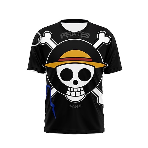 

One Piece Cosplay Anime Tegneserie Manga Trykt mønster 3D Harajuku Grafisk T恤衫 Til Herre Dame Voksne 3D-udskrivning 100% Polyester