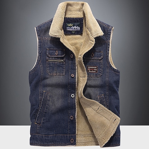 

Homens Colete de pesca Colete de Lã para Caminhada / Trilha Sem Manga Jaqueta de Inverno Casaco Blusas Ao ar livre Térmico / Quente A Prova de Vento Forro de Velocino Respirável Inverno Tosão Azul