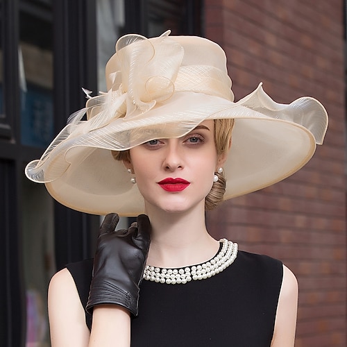 

Tyll / Fjær Kentucky Derby-hatt / pannebånd / fascinators med Blomst 1 stk Bryllup / utendørs / Spesiell Leilighet Hodeplagg