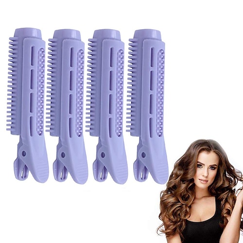 

Hair Root Clips Volumizing Clips Natural Fluffy Hair Clips Curly Hair Styling Tool Rollers For All Hair Types Lengths Lightweight And Easy To Carry Not Hurt Hair 4 PCS Purple