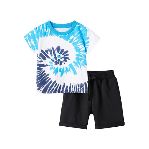 

Bambino Da ragazzo T-shirt e pantaloncini 2 pezzi Manica corta Ragazzo bianco) Color Block Stampa Cotone Essenziale Standard 3-8 anni / Estate