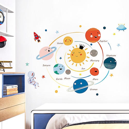 

Cartoon Hand-Painted Solar System Kindergarten Children'S Room Study Decoration Decoration Wall Stickers Can Be Removed 60X90cm