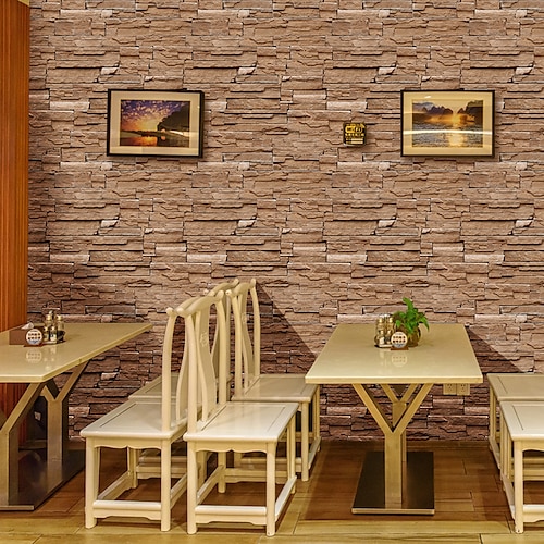 

Retro Wallpaper Wall Covering Sticker Film Peel and Stick Removable Faux 3D Brick Vinyl PVC Home Dcor 100045cm