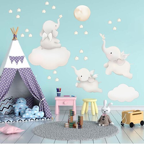 

wall stickers elephant small size stickers children's room decoration back view stickers Amazon wall stickers waterproof