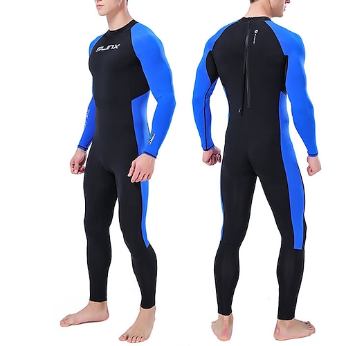 

Men's Rash Guard Dive Skin Suit UV Sun Protection UPF50 Breathable Full Body Swimwear Swimsuit Back Zip Swimming Diving Surfing Snorkeling Patchwork Autumn / Fall Spring Summer / Stretchy