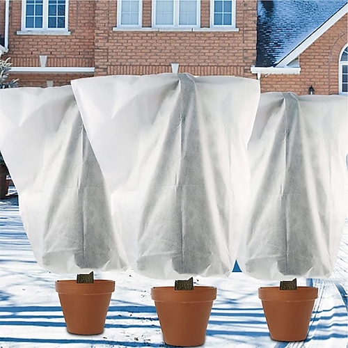 

3pcs Plant Covers for Winter,Frost Plant Garden Winter Winter Cold-Proof Tree Cover Plant Freeze-Proof Bag Non-Woven Plant Cold-Proof Cover
