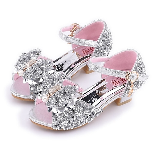 

Girls' Sandals Glitters Comfort Synthetics Glitter Crystal Sequined Jeweled Big Kids(7years ) Little Kids(4-7ys) Toddler(9m-4ys) Daily Rhinestone Pink Silver Summer