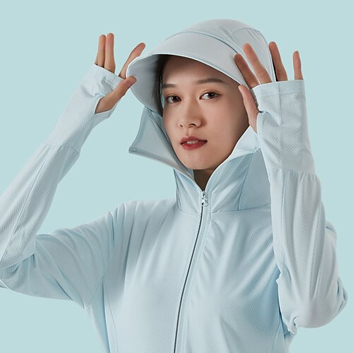 

Women's UPF 50 UV Sun Protection Zip Up Hoodie Long Sleeve Fishing Running Hiking Jacket Windbreaker Summer Outdoor Quick Dry Lightweight Breathable Outerwear Coat Top Hunting Climbing