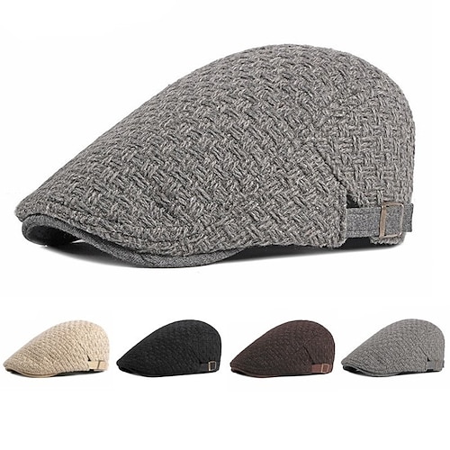 

Men's Hat Protective Hat Black Khaki Gray Party Dailywear Classic Retro Pure Color Color Block Outdoor Travel