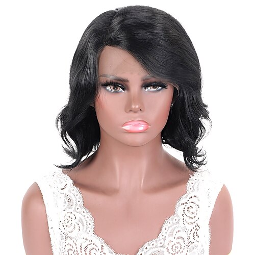 

Remy Human Hair 13x4x1 T Part Lace Front Wig Side Part Brazilian Hair Natural Wave Black Wig 150% Density Glueless For wigs for black women Long Human Hair Lace Wig ishow hair / Daily Wear