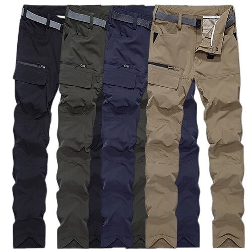 

Men's Hiking Pants Trousers Summer Outdoor Quick Dry Lightweight Breathable Wear Resistance Zipper Pocket Elastic Waist Pants / Trousers Bottoms Blue khaki Black Army Green Camping / Hiking Hunting