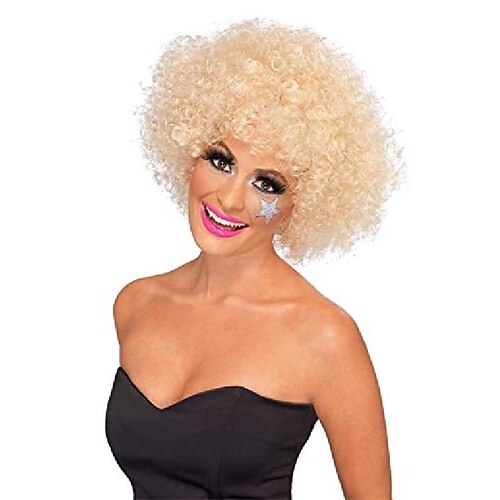 

blonde parykker for kvinner 2 x unisex funky afro parykk - blond