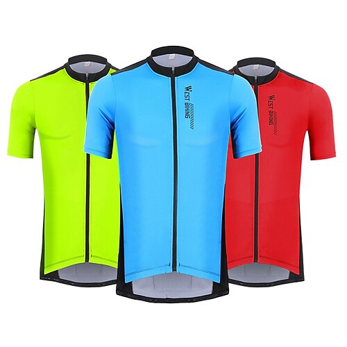 

Men's Women's Short Sleeve Cycling Jersey Green Bike Jersey Top Breathable Sports Clothing Apparel