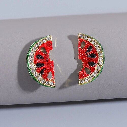 

1 Pair Stud Earrings For Women's Party Evening Street Date Plastics Watermelon