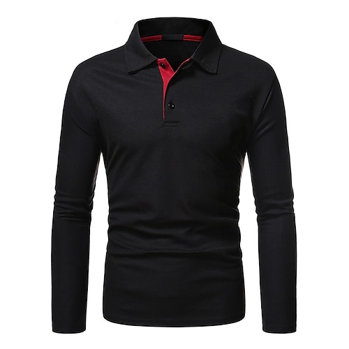 

Per uomo POLO Camicia da golf Golf Esterno Strada Colletto Collo a polo Manica lunga Semplice Abbigliamento sportivo Tinta unica Pulsante frontale Bottone giù Autunno Inverno Standard Nero Bianco