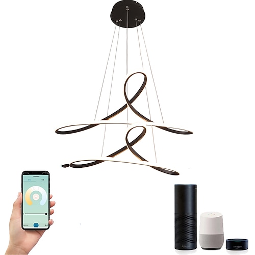 

LED Pendant Light Includes Dimmable Wi-Fi Smart Light Modern Black Style Geometrical Minimalist Artistic 80cm 6080cm 220-240V 110-120V