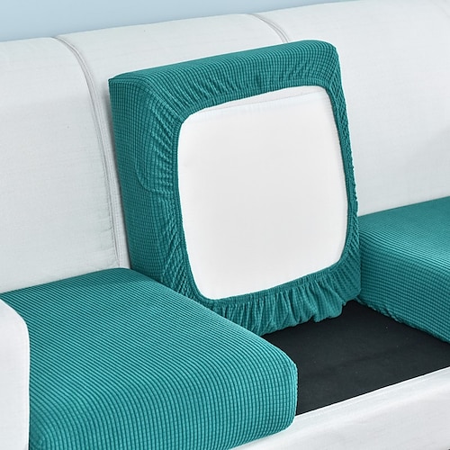 funda de cojín de asiento de sofá elástico funda elástica sillón de 2 plazas 4 o 3 plazas gris liso sólido suave duradero lavable