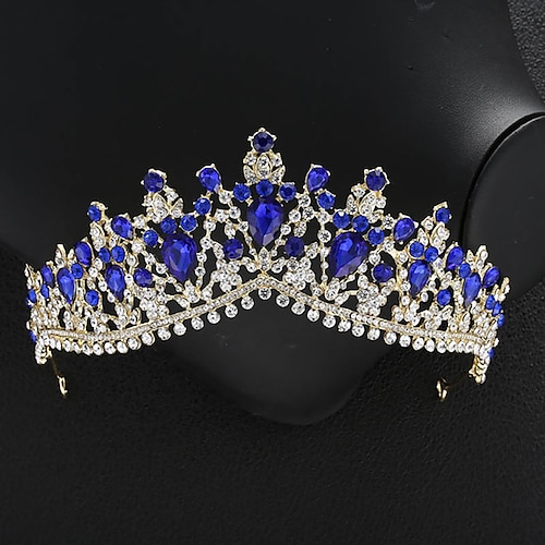 

Luxury Handmade Water Drop Rhinestone Tiara Big Crowns Hair Comb Birthday Tiara Hair Jewelry Accessories