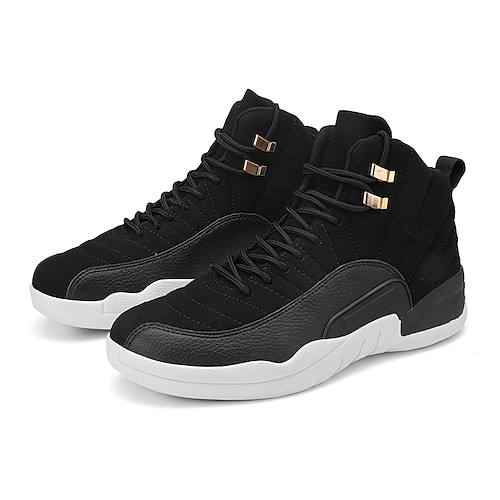 

Homme Chaussures d'Athlétisme Chaussures de skate Baskets montantes Sportif Athlétique Chaussure de basket-ball Cuir Nappa Polyuréthane Respirable Ne glisse pas Preuve de l'usure Noir et blanc Noir