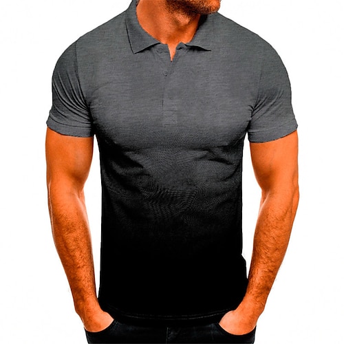 

Per uomo POLO Camicia da golf Golf Gradiente Collo ripiegabile Blu Arancione Grigio chiaro Grigio Strada Informale Manica corta Abbigliamento Informale Morbido Traspirante