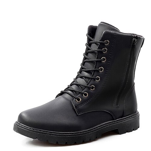 

Men's Boots Combat Boots Desert Boots Vintage Casual Classic Outdoor Daily PU Synthetics Non-slipping Height-increasing Shock Absorbing Booties / Ankle Boots Black Brown Color Block Winter Fall