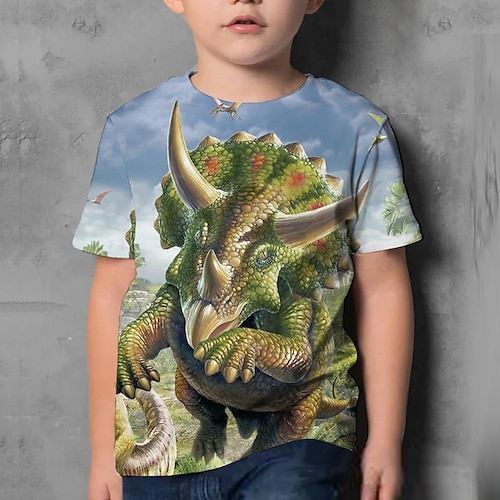 

Kids Boys T shirt Graphic 3D Print Short Sleeve Active 4-12 Years Summer Blue