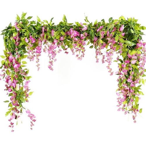 

200cm/79"" Imitation Wisteria False Flower Rattan Winding Hanging Flower Vines Floral Plants Rattan Wedding Decoration