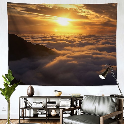 

Landscape Sunset Wall Tapestry Art Decor Blanket Curtain Hanging Home Bedroom Living Room Decoration Polyester