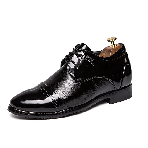 

Men's Oxfords Formal Shoes Dress Shoes Derby Shoes Business Wedding Party Evening PU Non-slipping Height-increasing Wear Proof Black Fall Spring