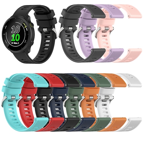 

Bracelet de montre connectée pour Garmin Forerunner 55 245 645 Music Venu 2 Plus / Sq / Sq Musique Vivomove 3 HR Luxe Style Sport Approche S42 / S40 / S12 Silicone Montre intelligente Sangle Doux