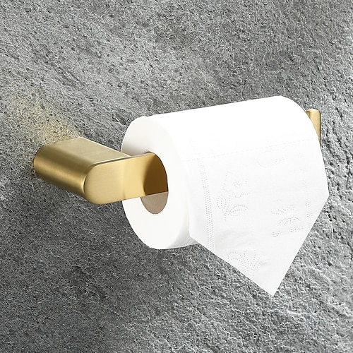  Goldene Badezimmer-Hardware-Sets, an der Wand befestigter Edelstahl-Handtuchhalter/Toilettenpapierhalter/Toilettenbürstenhalter mehrschichtig, neues Design, multifunktional, zeitgemäß