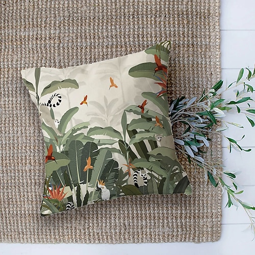 

Botanical Double Side Cushion Cover 1PC Soft Decorative Square Throw Pillow Cover Cushion Case Pillowcase for Bedroom Livingroom Superior Quality Machine Washable Outdoor Cushion for Sofa Couch Bed Chair