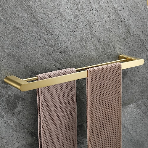  Goldene Badezimmer-Hardware-Sets, an der Wand befestigter Edelstahl-Handtuchhalter/Toilettenpapierhalter/Toilettenbürstenhalter mehrschichtig, neues Design, multifunktional, zeitgemäß