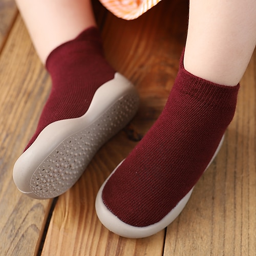 

Babies' Sneakers Socks Shoes First Walkers Indoor shoes Cotton Cartoon Design Cute Casual / Sock Boots Toddler(9m-4ys) Home Indoor LeisureSports Gray Burgundy Orange Fall Winter / Rubber