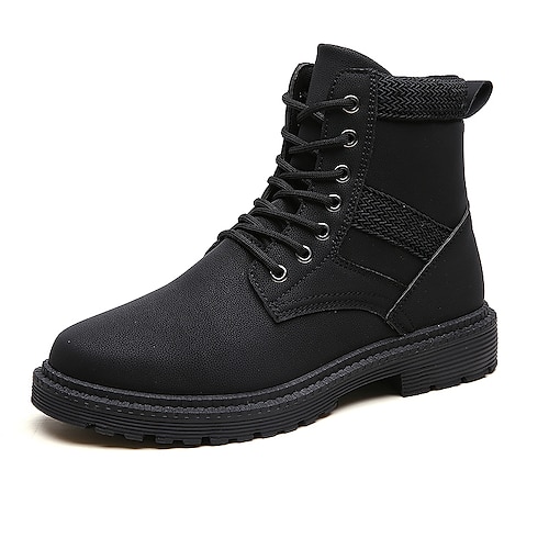 

Men's Boots Combat Boots Martin Boots Work Boots Vintage Casual Classic Outdoor Daily Synthetics Tissage Volant Non-slipping Height-increasing Shock Absorbing Booties / Ankle Boots Black Color Block
