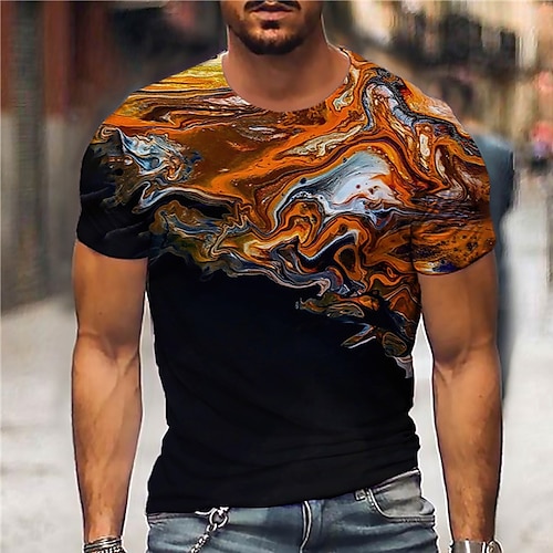 

Men's Unisex T shirt Tee Shirt Tee Abstract Graphic Prints Crew Neck Black 3D Print Daily Holiday Short Sleeve Print Clothing Apparel Designer Casual Big and Tall / Summer / Summer