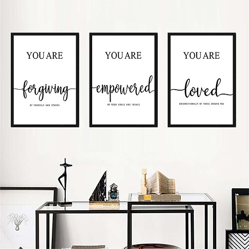 

Wall Art Canvas Prints Painting Artwork Picture Black and White Motivational Words Home Decoration Décor Rolled Canvas No Frame Unframed Unstretched