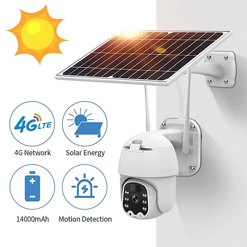 

WIFI Intelligent IP Cameras with Solar Pannel 360 Degree Monitor 1080P 4G Sim Card /WiFi Solar PTZ Speed Dome Cameras Security Low Power Consumption Wireless CCTV Outdoor Security Monitor