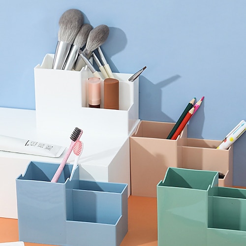 

Plastic Multi Function Pot Table Storage Box Organizer Student Pen Bucket Pen&Pencil Holder Divided Storage Box Plant Pot Box10158cm 1 pcs