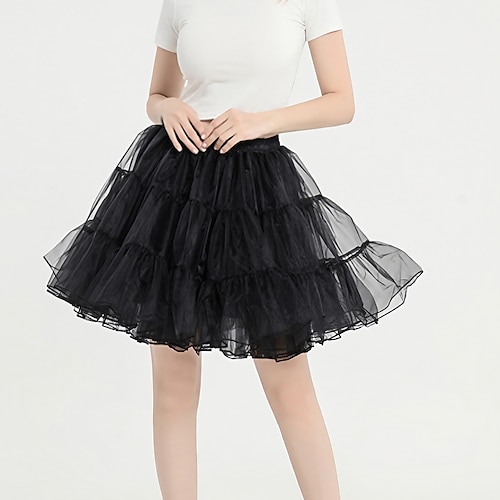 

Dame الالتفاف Tutu Underskjørt Ovenfor knéet Organza Svart Hvit Skjørt Sommer Multi Layer Tyll Fôret Aktiv Prinsesse Lolita Tutuer Ytelse Stadie En Størrelse